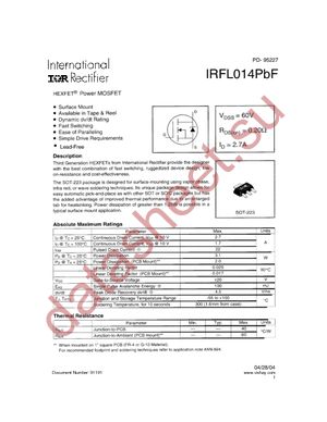 IRFL014PBF datasheet  